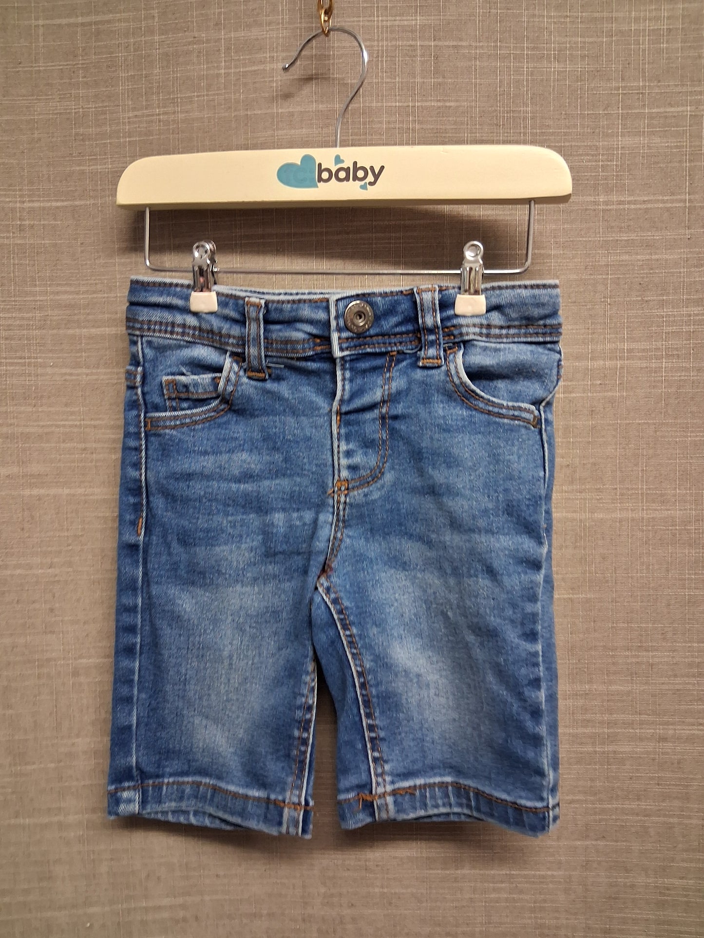 Primark Boys Skinny Denim Shorts Jorts Blue Age 2-3 Years