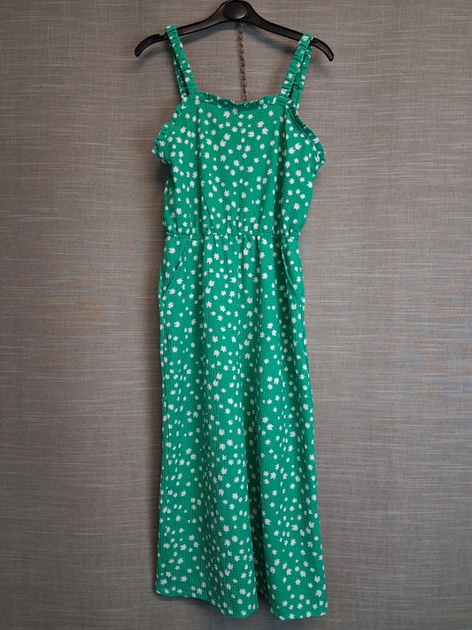 Primark Girls Green Floral Jumpsuit Strappy Age 10-11 Years