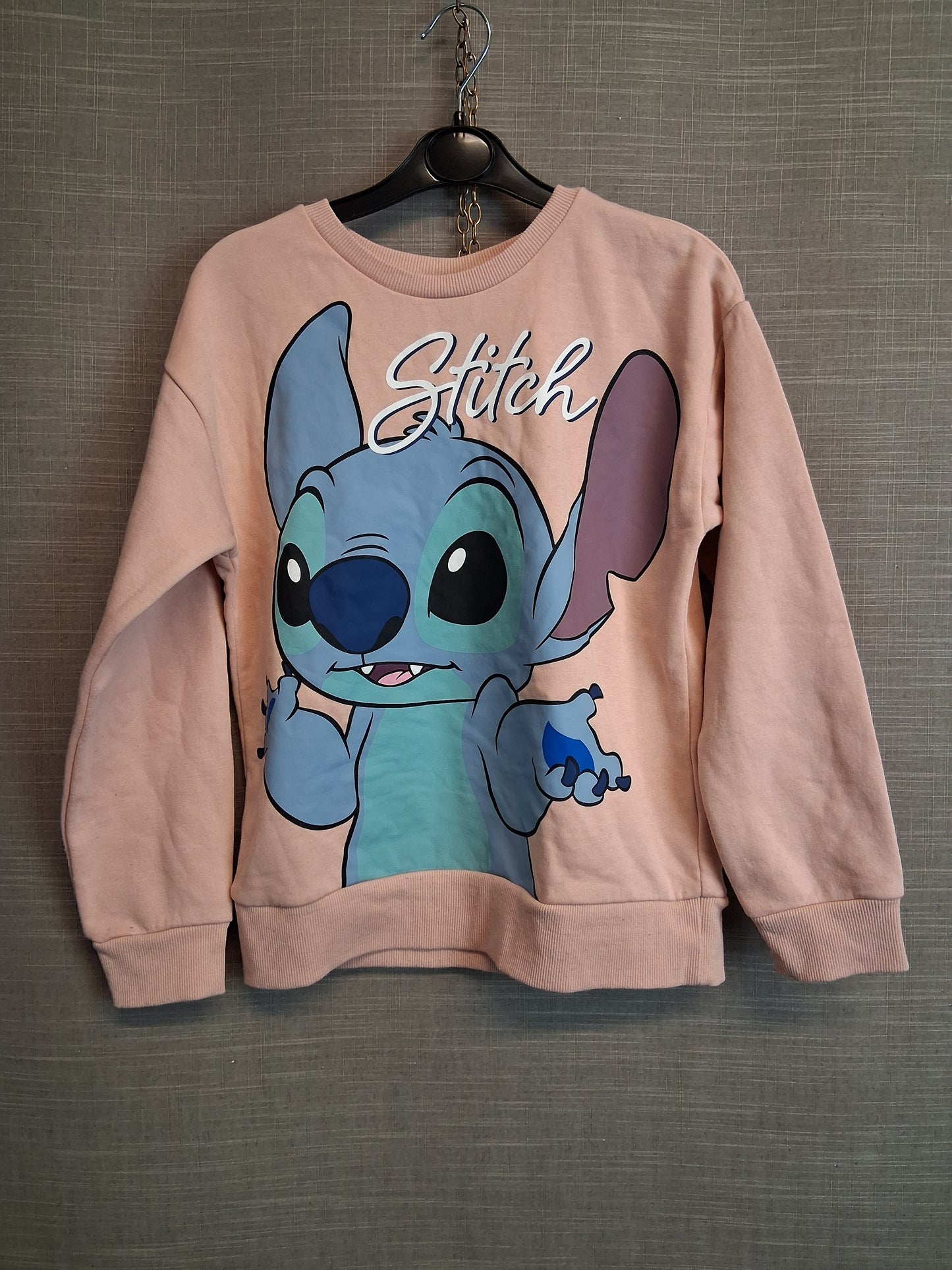 Primark Disney Stitch Peach Sweater Jumper Age 9-10 Years