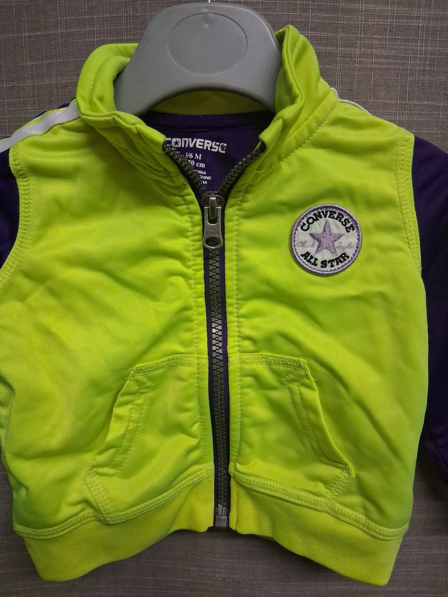 Converse Boys Neon Yellow Full Zip Jacket Age 3-6 Months