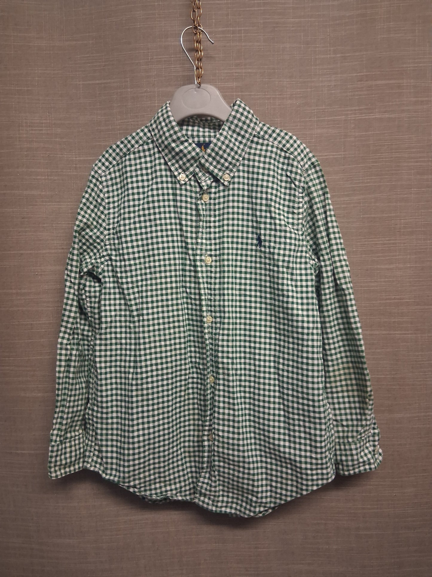 Ralph Lauren Green Check Long Sleeve Shirt Age 7 Years