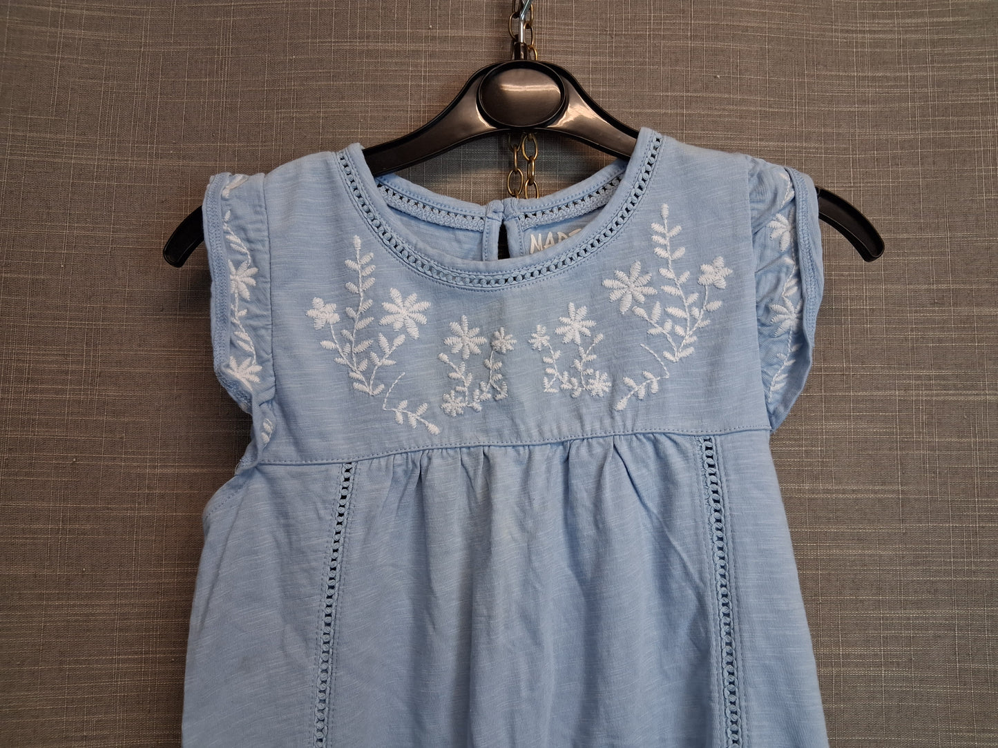 F&F Light Blue Sleeveless A Line Jersey Dress Age 6-7 Years