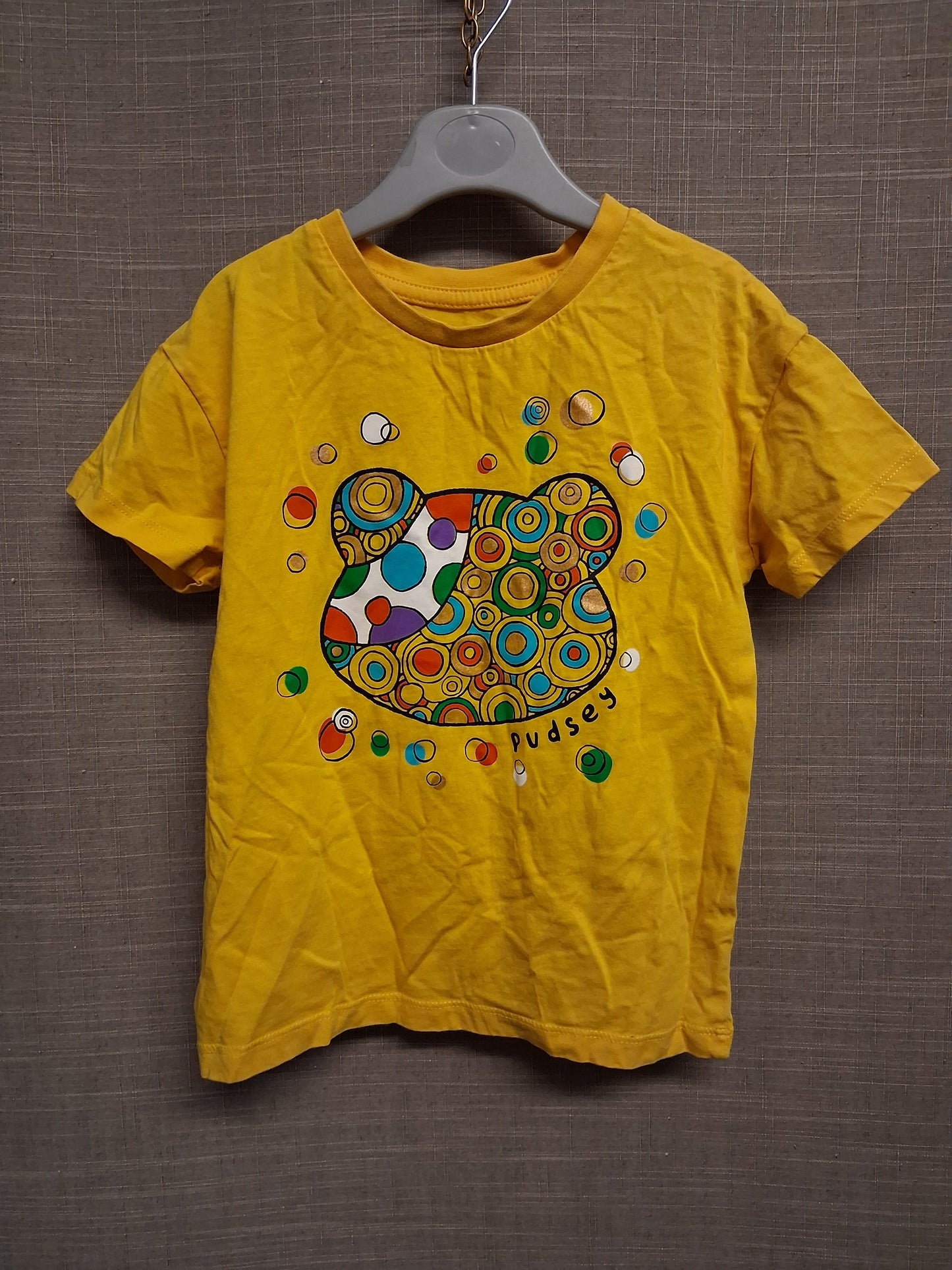 George Unisex "Pudsey" Children in Need Yellow Short Sleeve T-Shirt Age 6-7 Years
