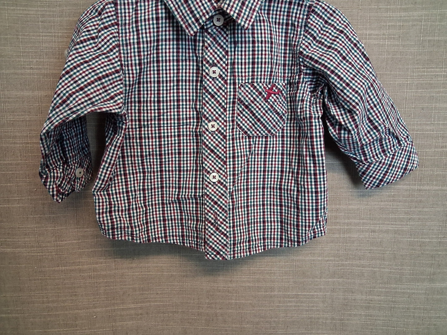 Marks & Spencer Blue Check Shirt Age 3-6 Months