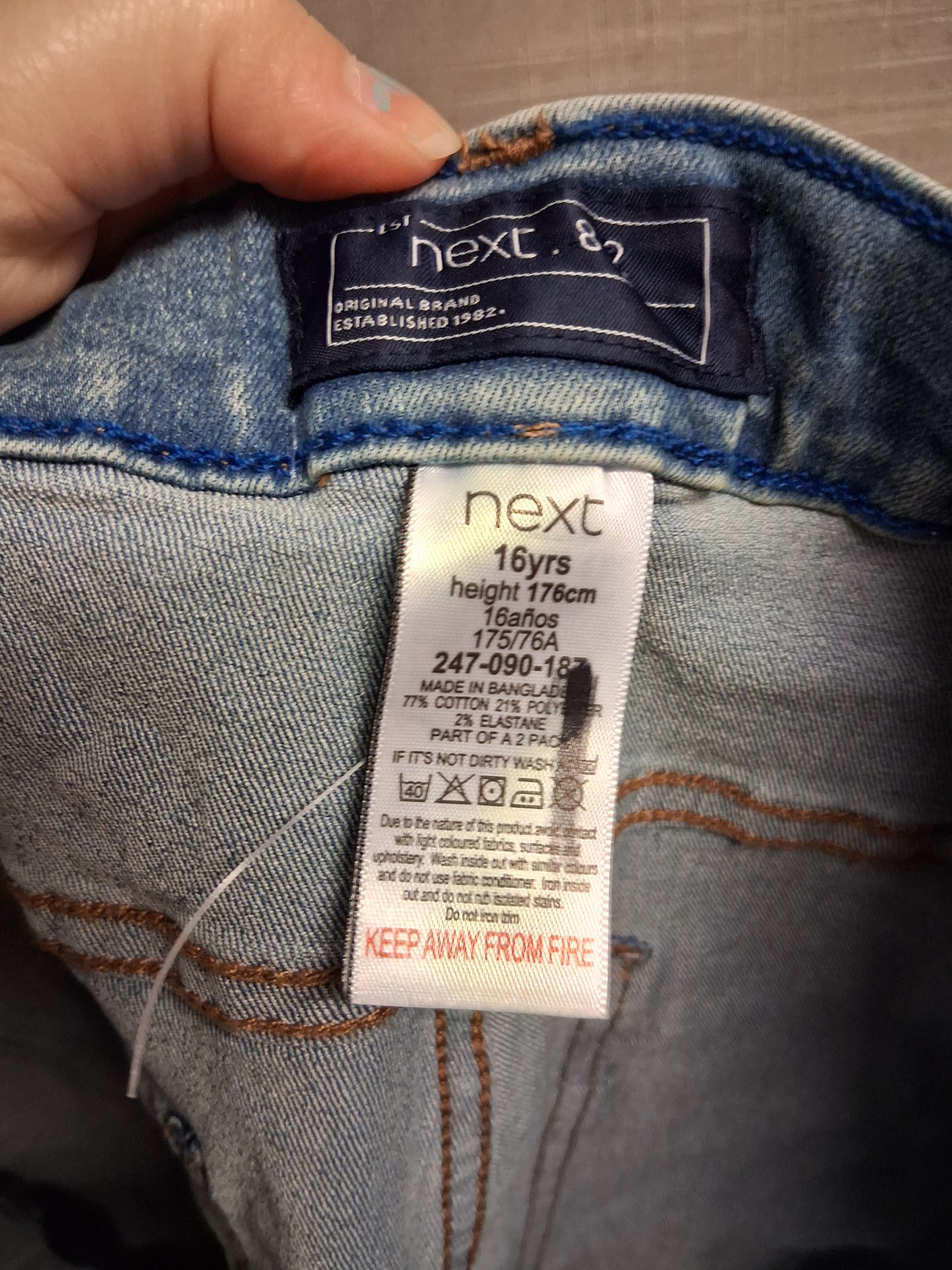 Next Boys Denim Shorts Light Blue Age 16 Years