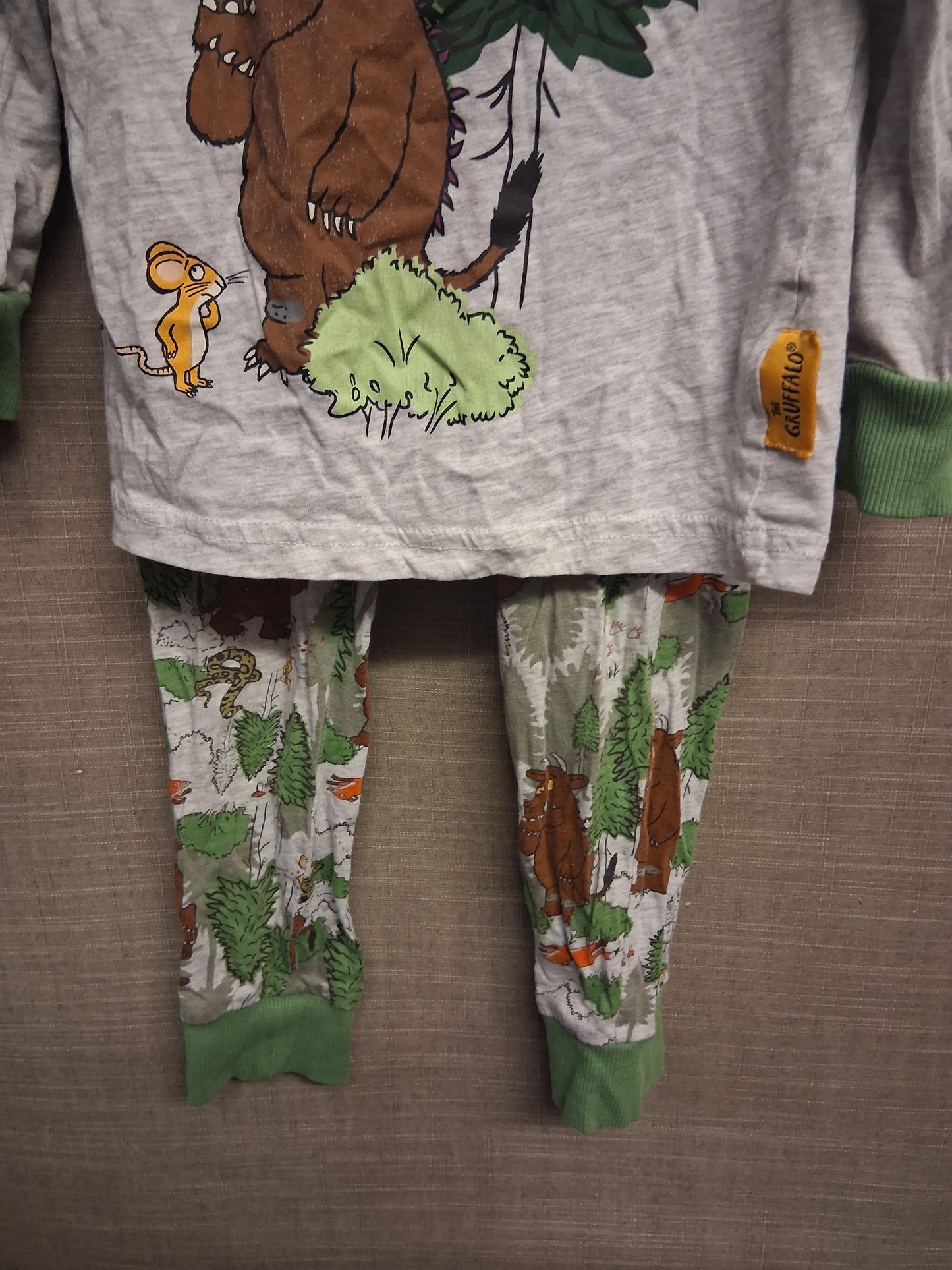F&F The Gruffalo Boys 2 Piece PJs Pyjamas Set Age 4-5 Years