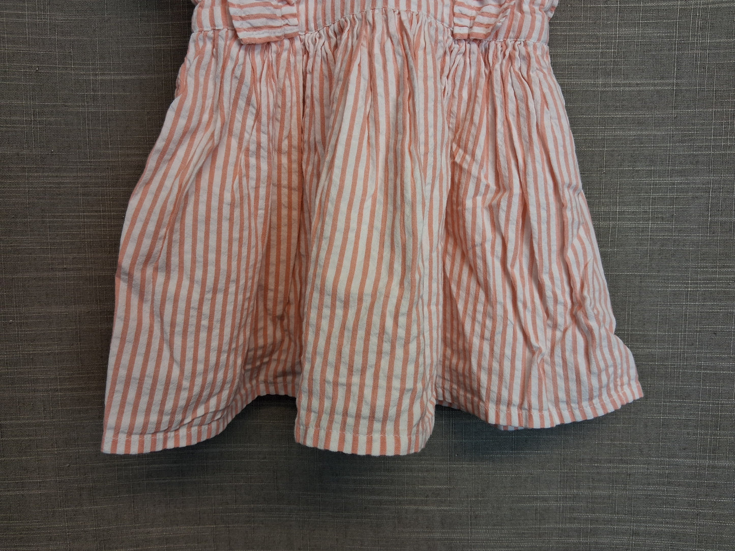 George Girls Pink White Stripe Dress Age 3-6 Months