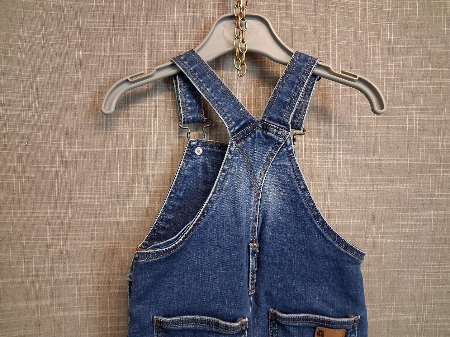 Next Boys Blue Denim Dungarees Age 9-12 Months