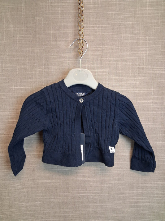 Maine Debenhams Girls Bolero Shrug Cardigan Age 3-6 Months Navy New
