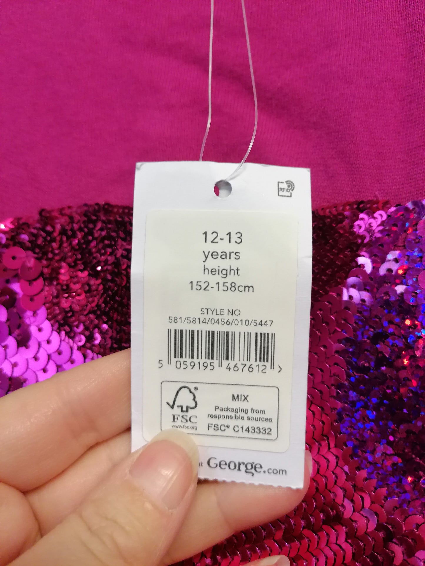 George Girls Purple Jumper Dress Age 12-13 Years New