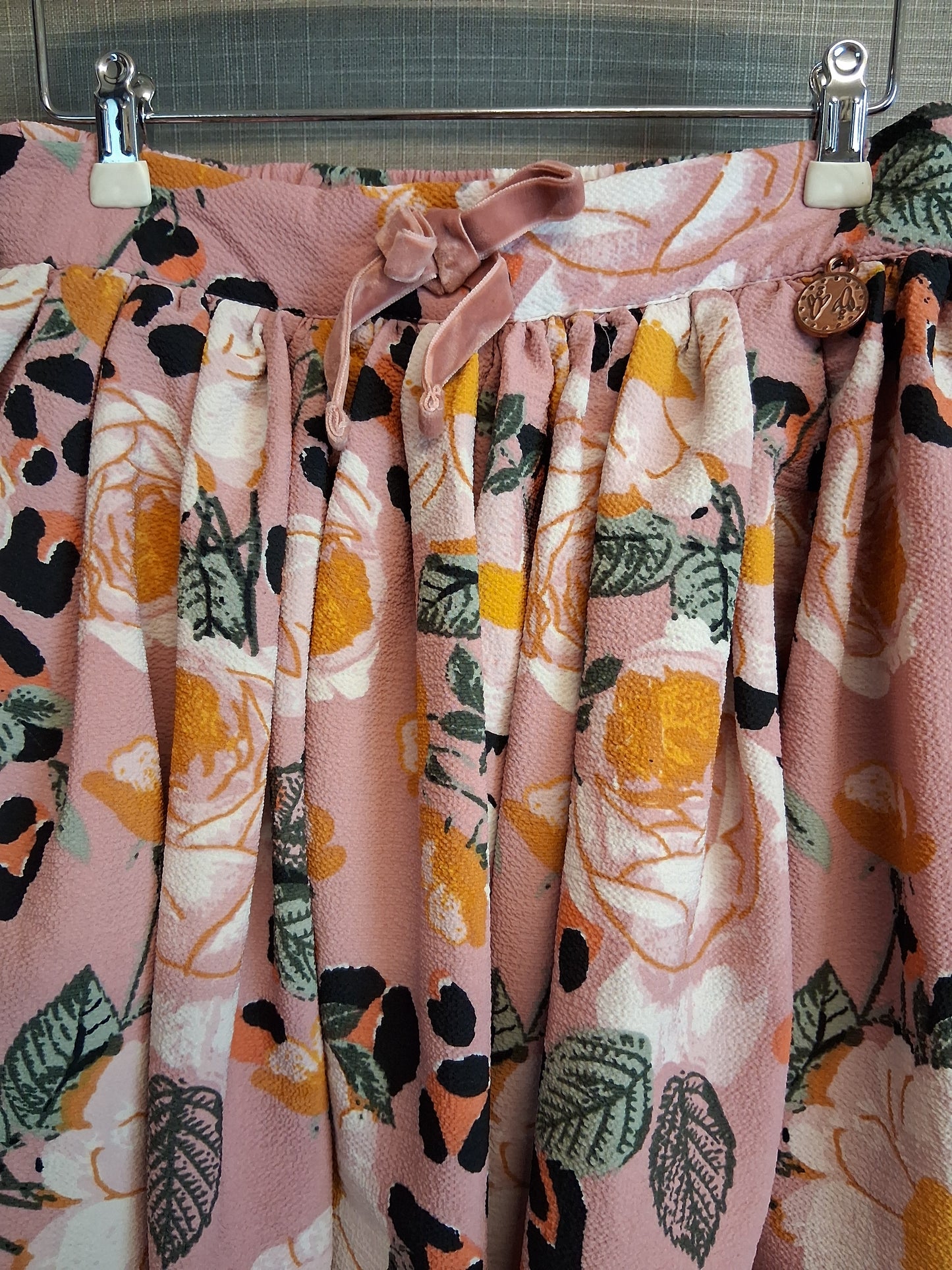 Angel & Rocket Pink Floral Skirt Age 7 Years Lined