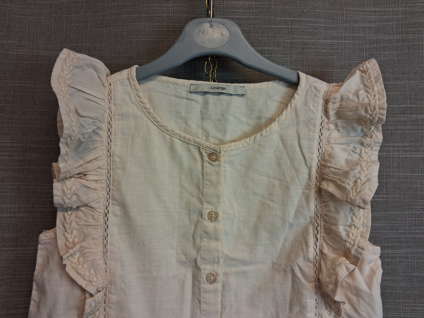 George Girls Cream Sleeveless Blouse Age 7-8 Years