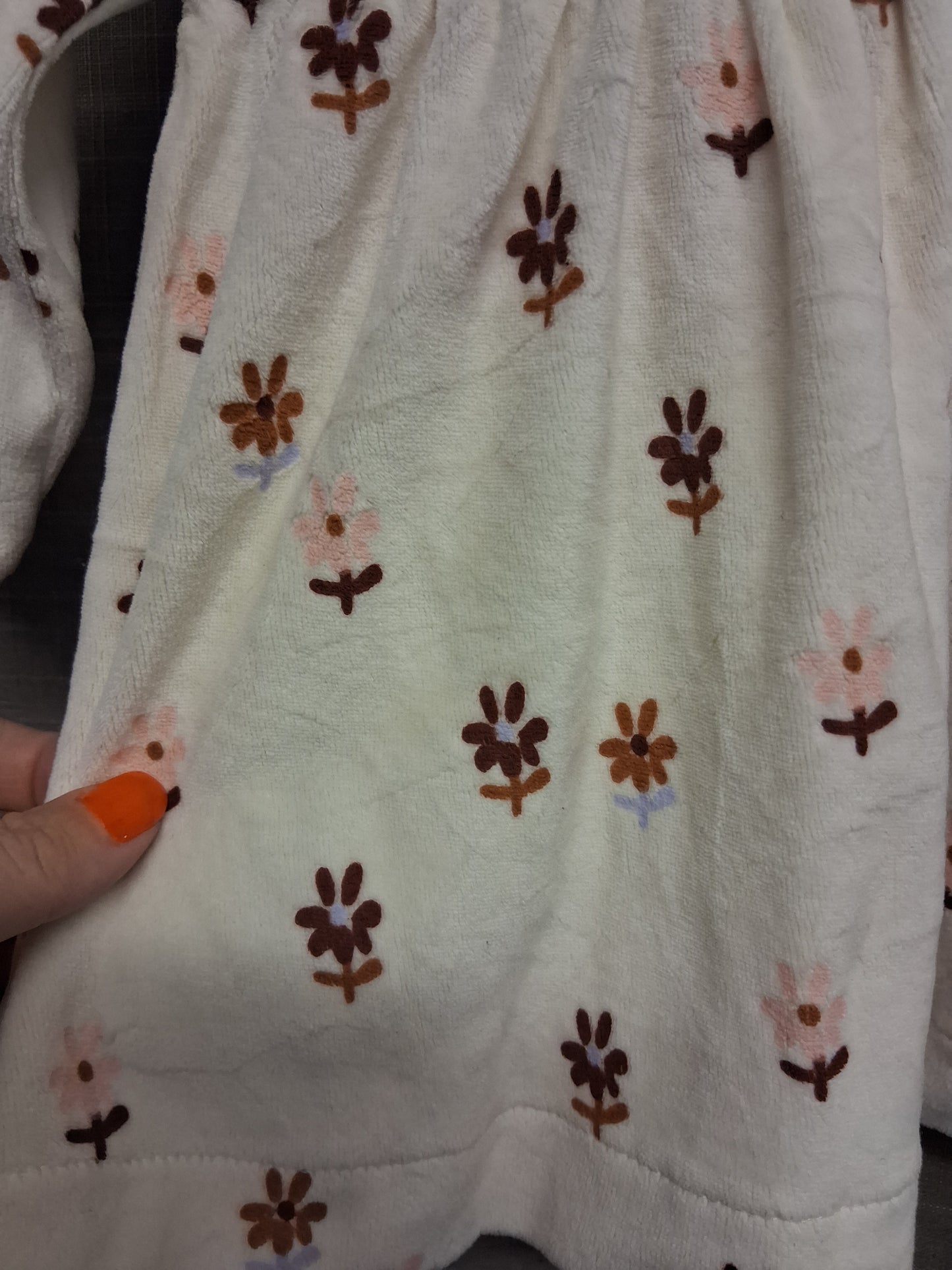 John Lewis Girls Jumper Sweater Dress Cream Floral Age 0-3 Months