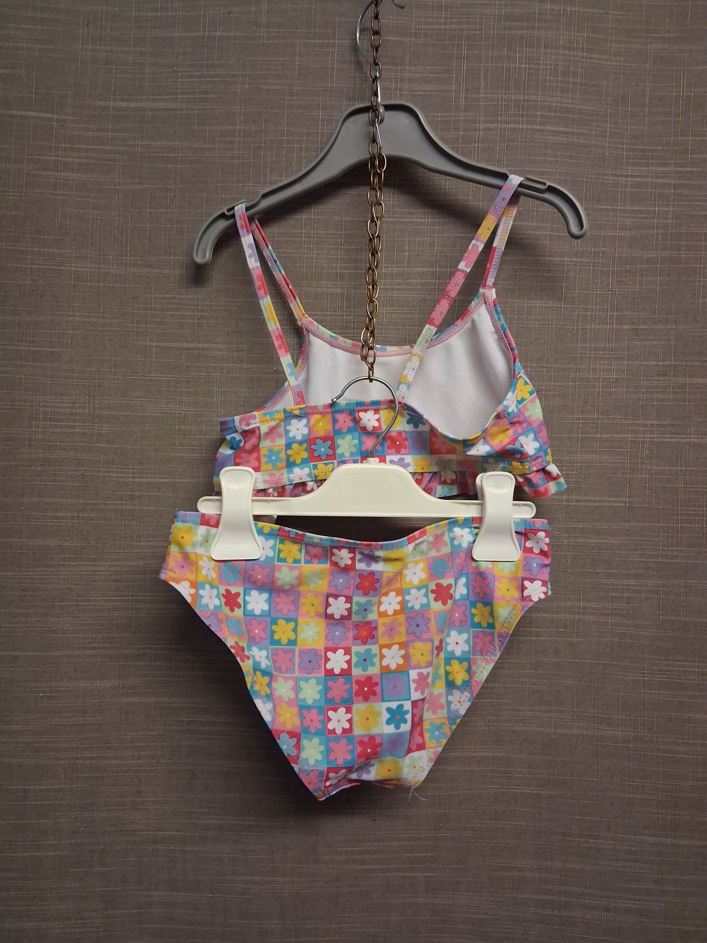 Primark Girls Multicolour Floral Bikini Set Swimwear Age 6-7 Years