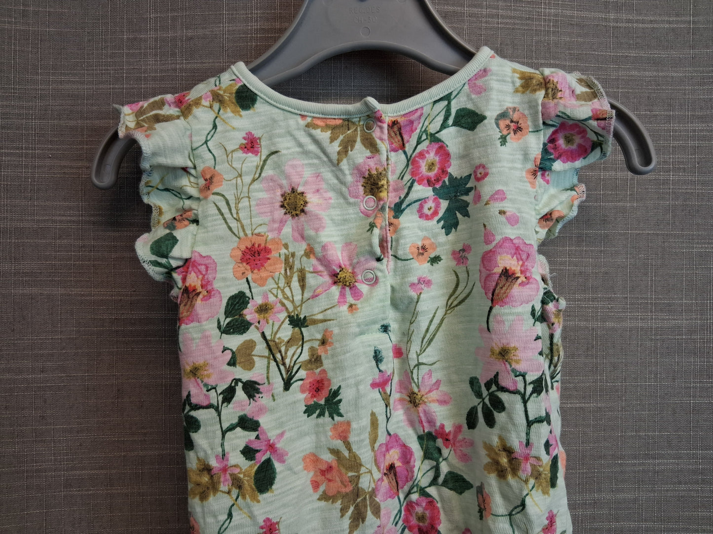 Next Girls Green Floral Sleeveless Bodysuit Age 12-18 Months