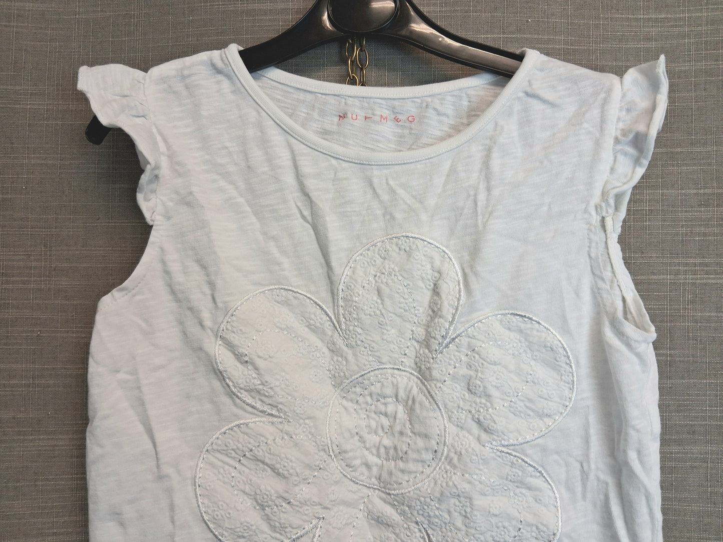 Nutmeg White Sleeveless Jersey T-Shirt Age 9-10 Years