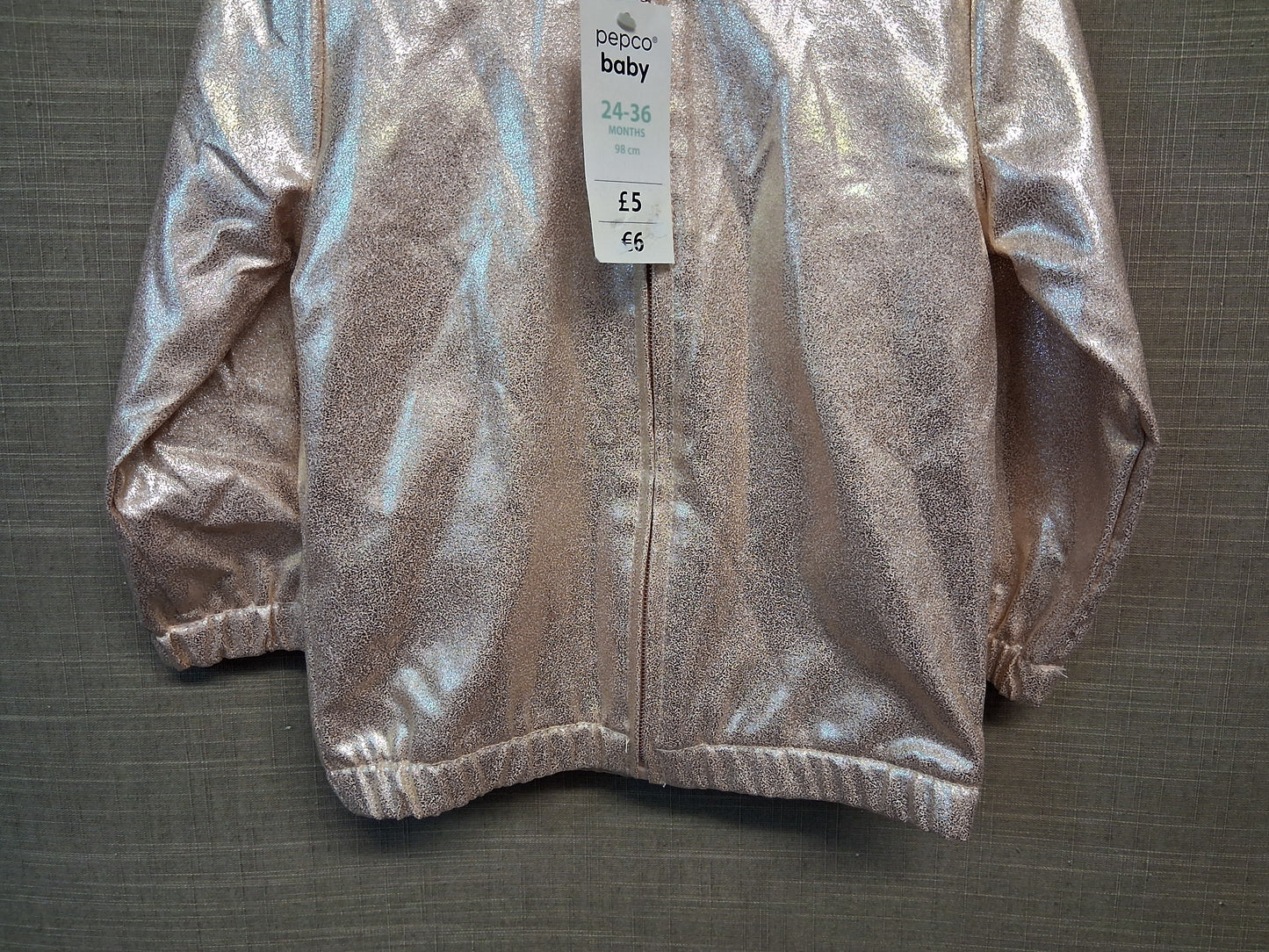 Pepco Girls Rose Gold Bomber Jacket Age 2-3 Years New