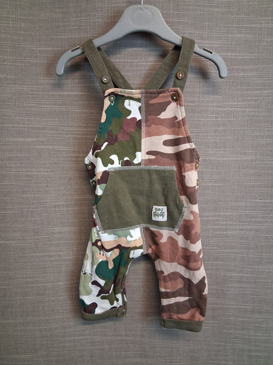 Next Boys Camoflague Jersey Dungarees Romper Age 3-6 Months