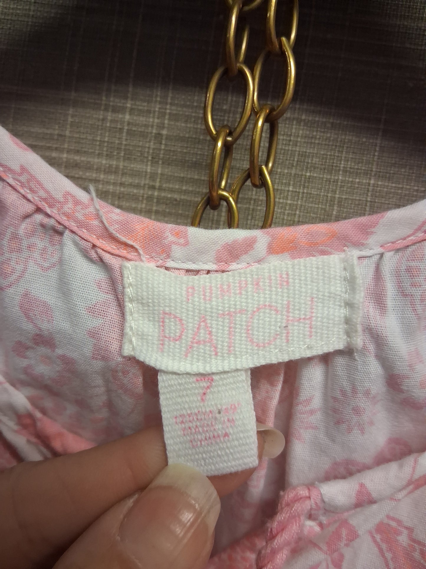 Pumpkin Patch Girls Pink Floral Cotton A Line Dress Short Sleeve Age 7 Years