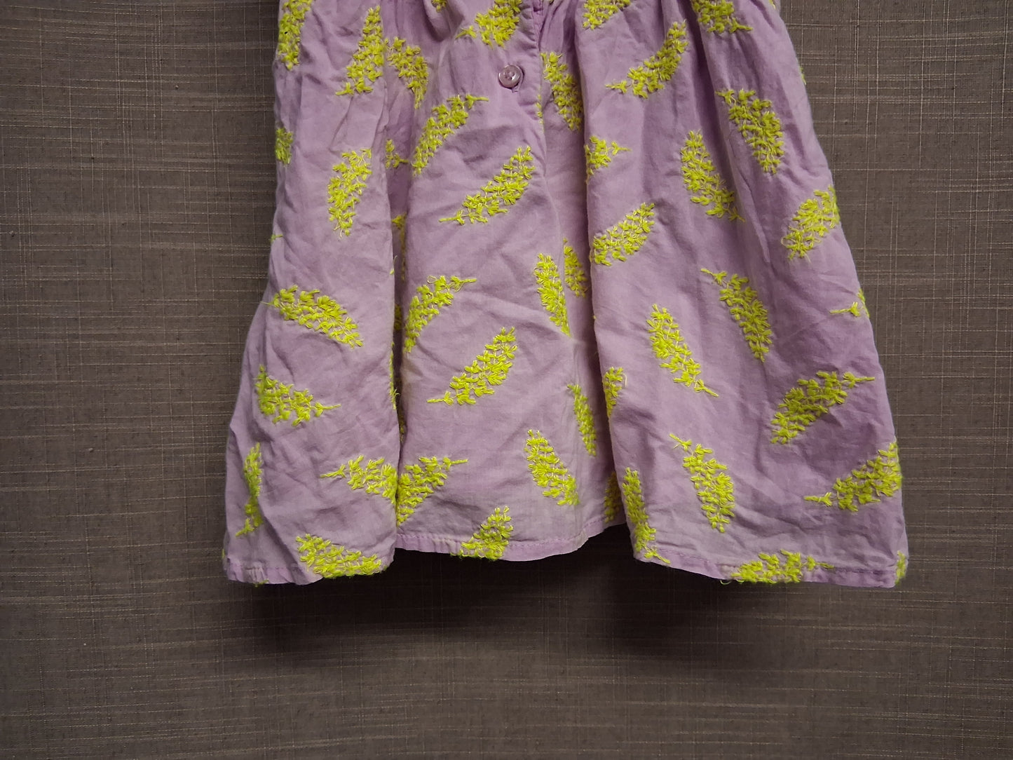 Next Girls Lilac Neon Yellow Floral Dress Age 9-12 Months