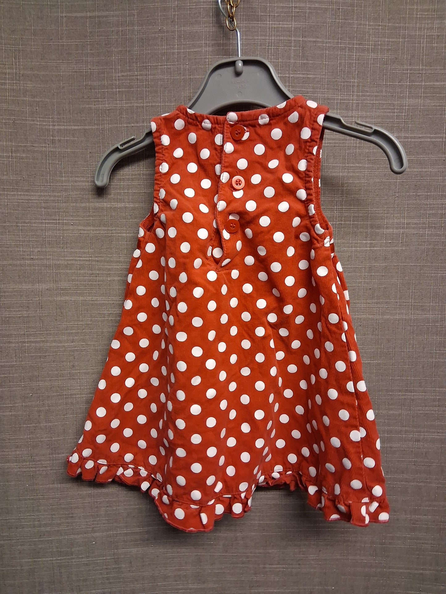 Disney Baby Minnie Mouse Red Spotty Pinafore Dress Sleeveless Age 6-9 Months