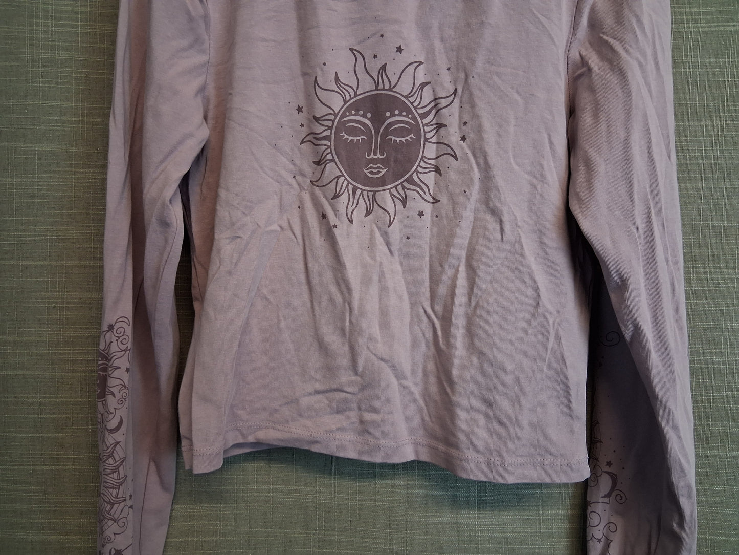 New Look Girls Lilac Long Sleeve T-Shirt Age 12-13 Years Stars and Moon Print