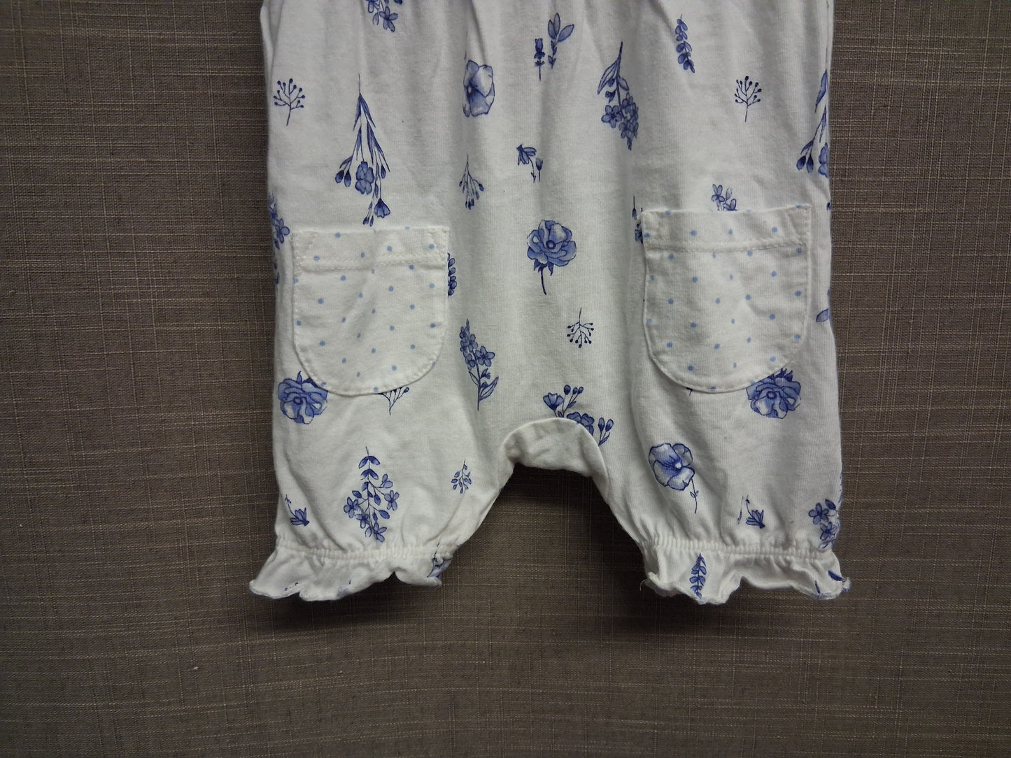George Girls White Floral Jersey One Piece Romper Age First Size