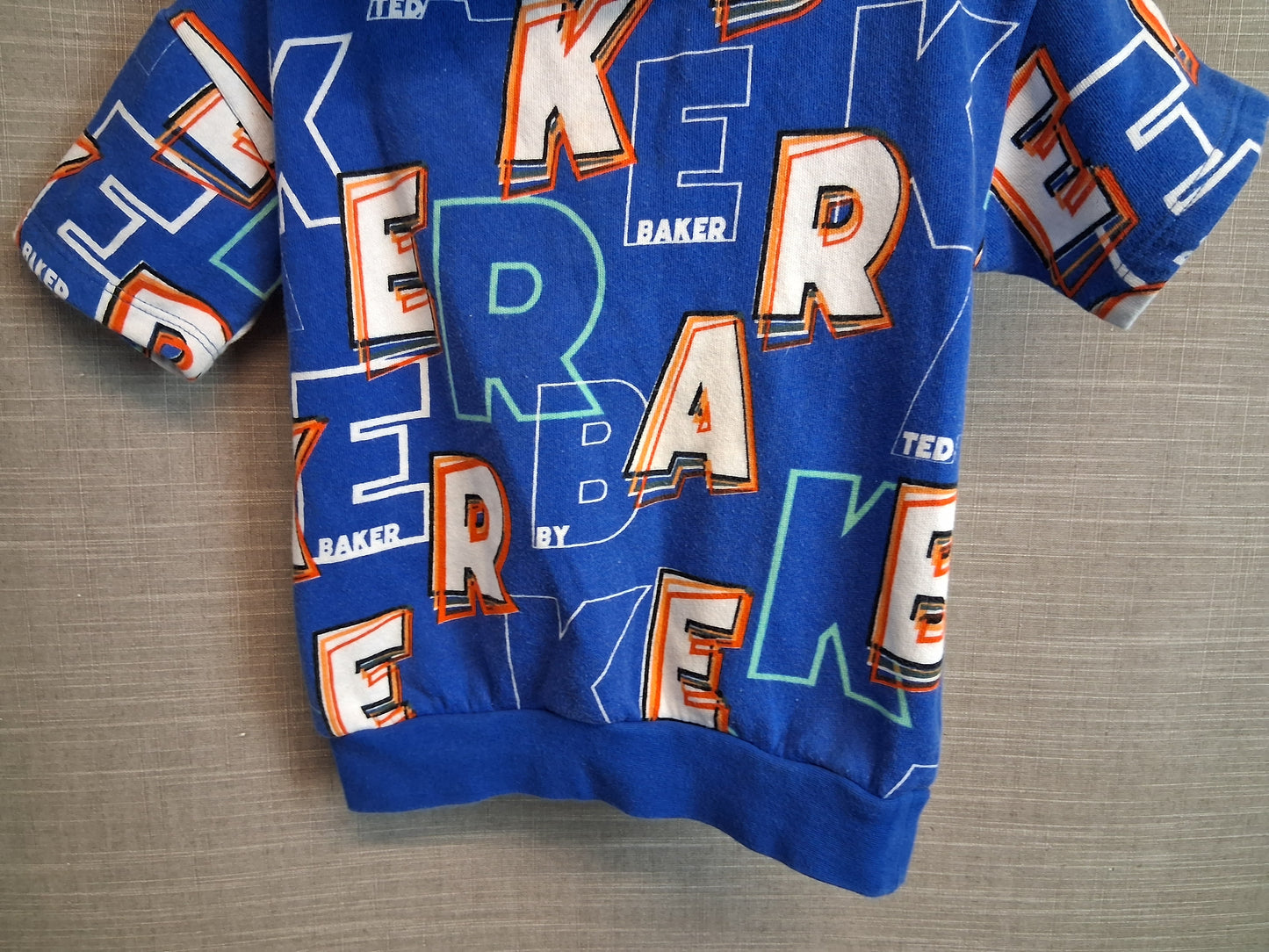 Ted Baker Boys Short Sleeve Hoodie Blue Spellout Age 3-4 Years