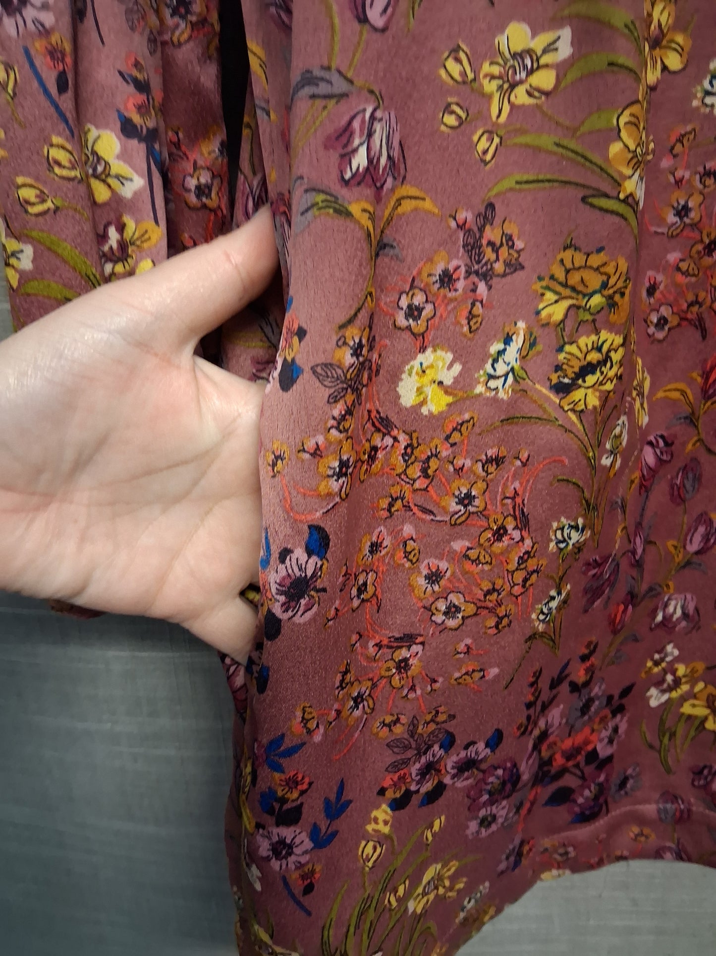 Zara Girls Brown Floral Long Sleeve Dress A Line Age 9 Years