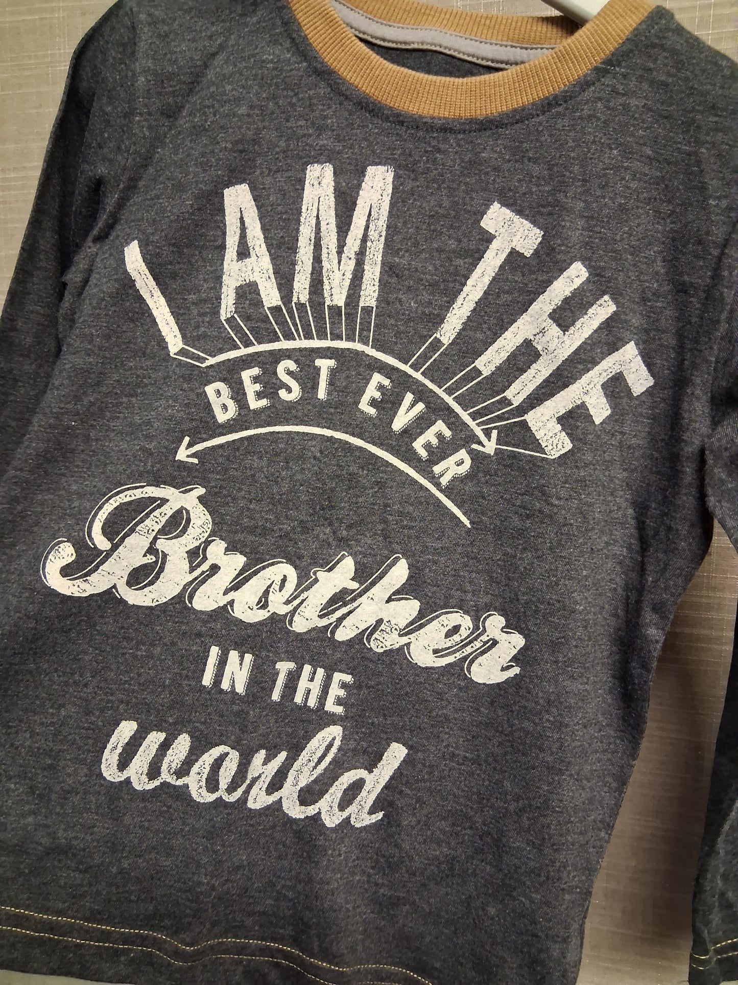 Next Boys Grey Long Sleeve T-Shirt 'I'm the best brother' Age 18-24 Months