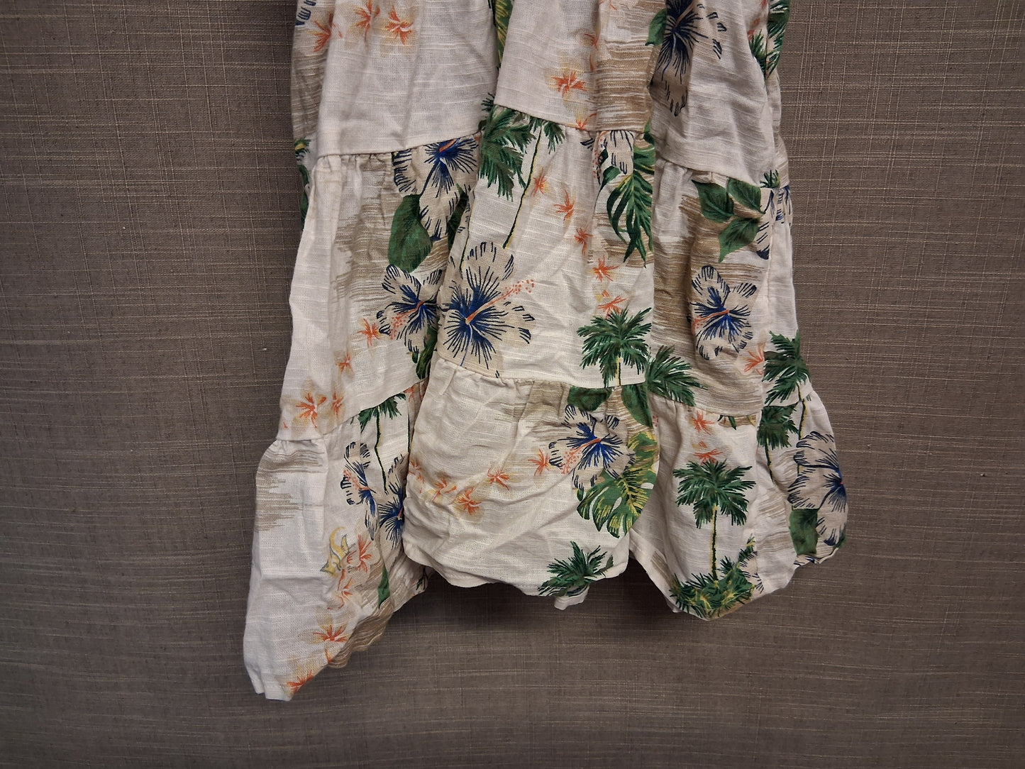 Marks and Spencer Girls Tropical Print A Line Dress Beige Sleeveless Age 2-3 Years