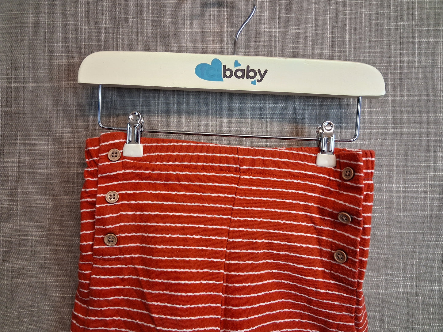Next Girls Red Striped Jersey Shorts Age 2-3 Years Buttons