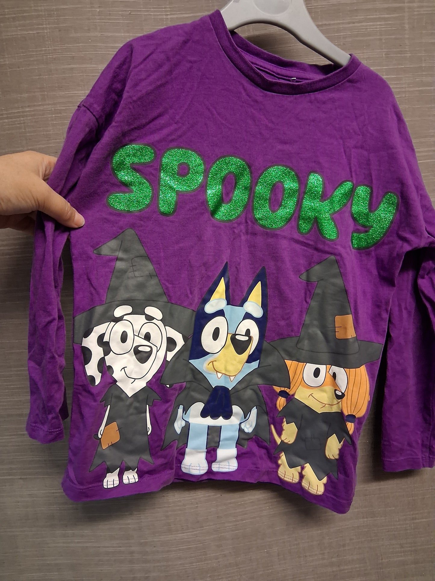 George Bluey Halloween Purple Long Sleeve T-Shirt Age 5-6 Years