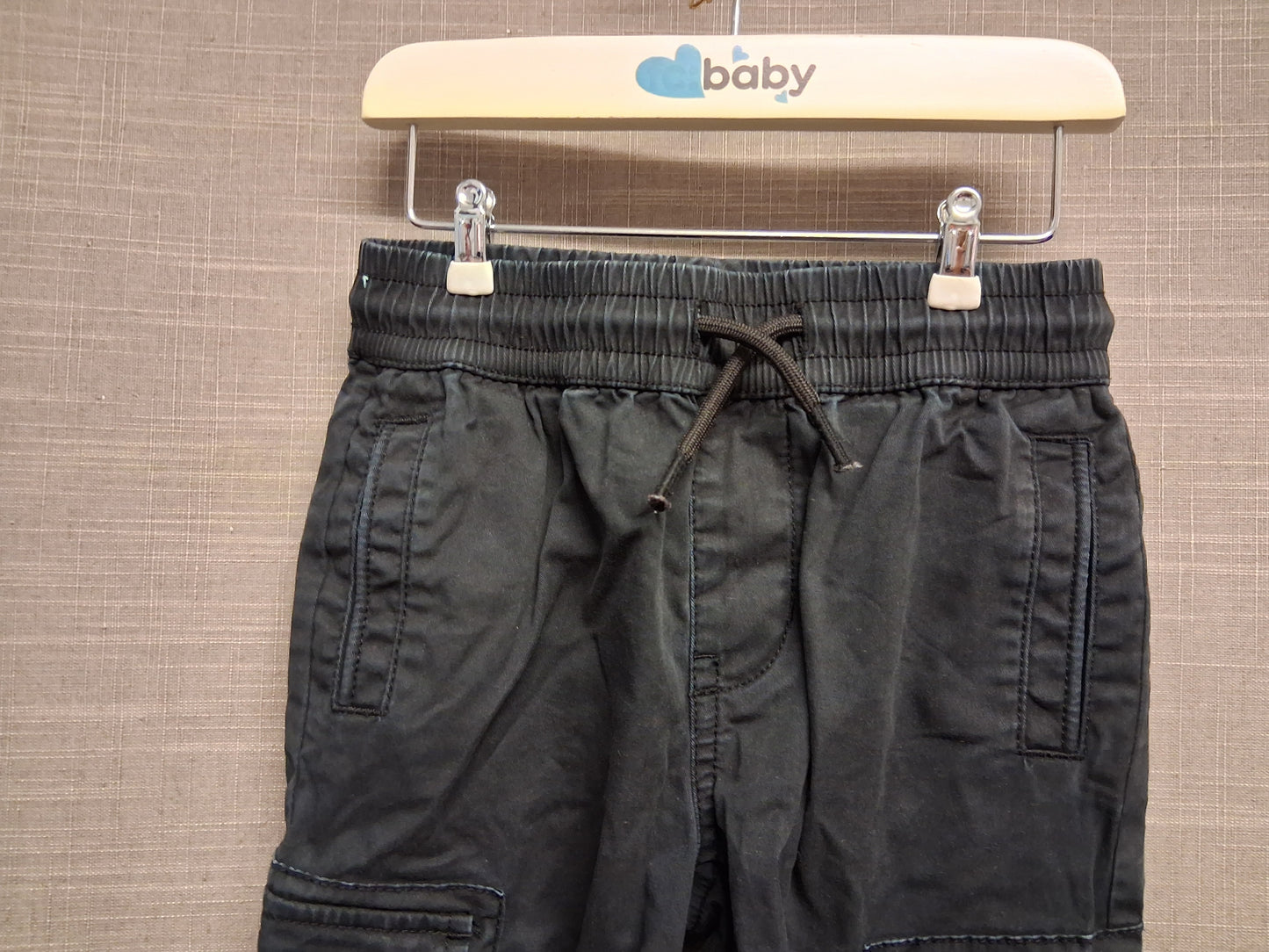 River Island Black Cargo Trousers Age 2-3 Years