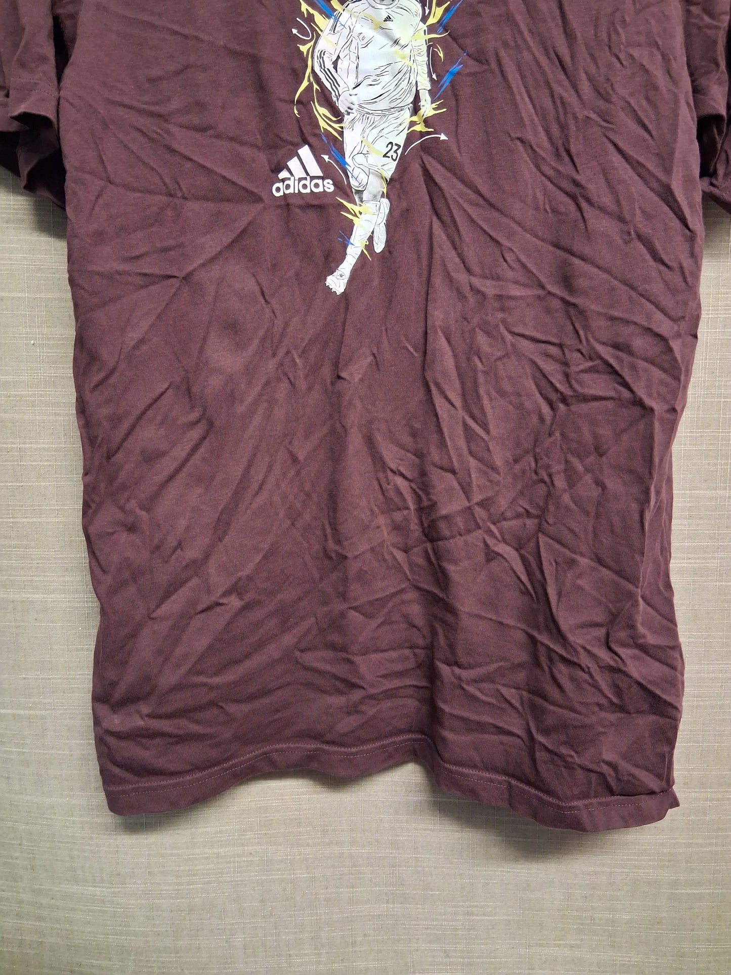 Adidas Boys Burgundy David Beckham Short Sleeve T-Shirt Age 15-16 Years