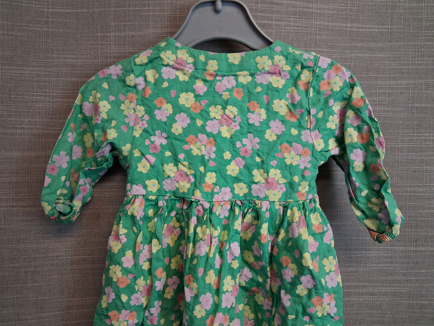 Marks and Spencer Girls Green Floral Dress Age 3-6 Months