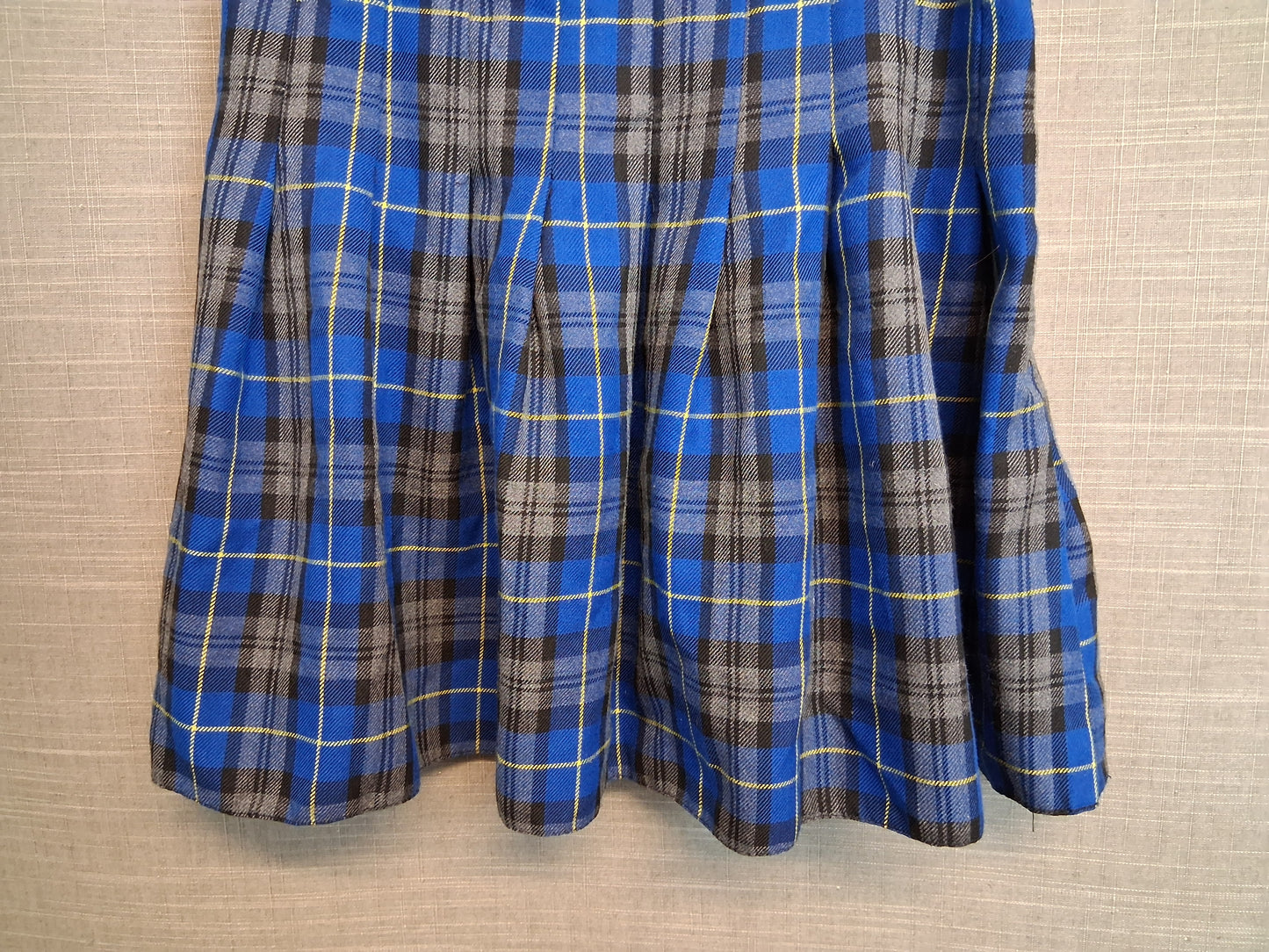 New Look Girls Pleated Check Blue Grey Short Skirt Age 13-14 Years