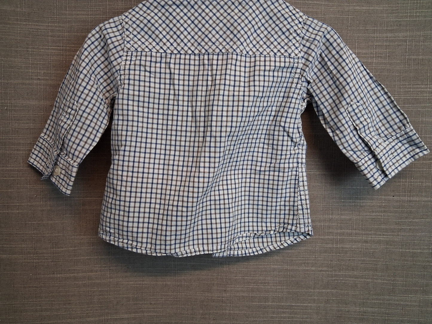 Next Boys Check Shirt Age 3-6 Months Blue White