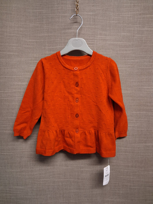 Nutmeg Girls Red Knitted Round Neck Cardigan Age 18-24 Months New