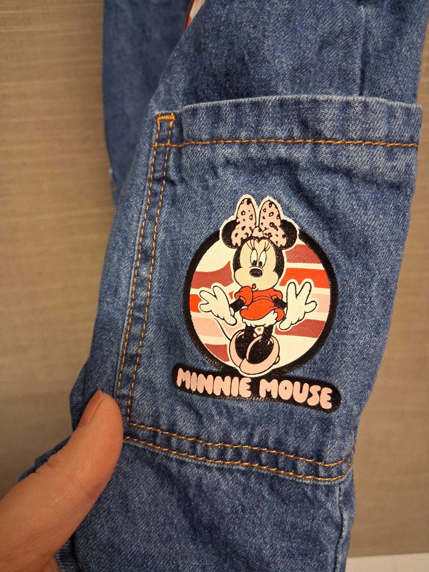 Primark Disney Minnie Mouse Denim Pinafore Dress Age 12-18 Months
