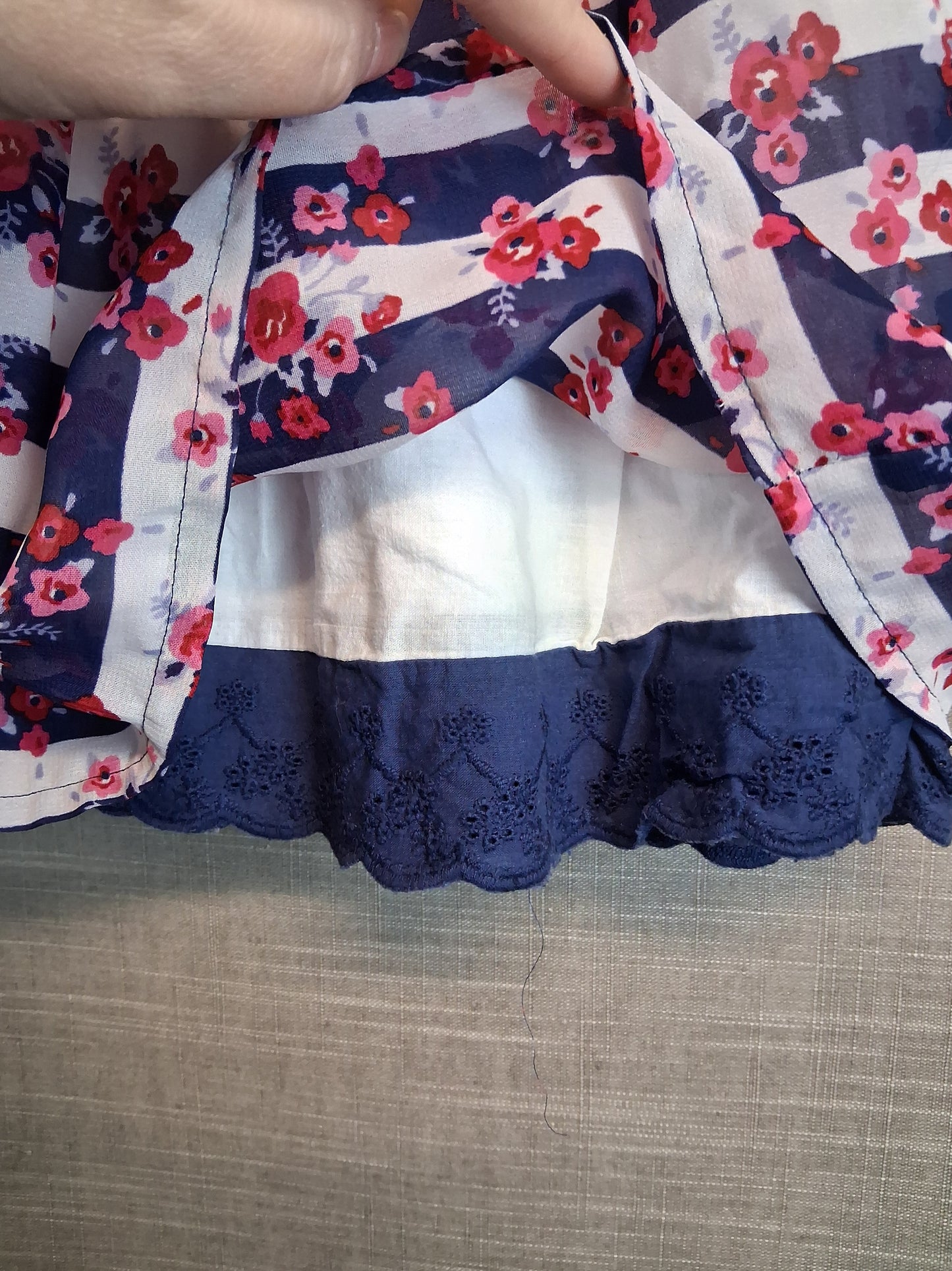 Matalan Girls A Line Skirt Multicolour Striped Floral Age 2-3 Years