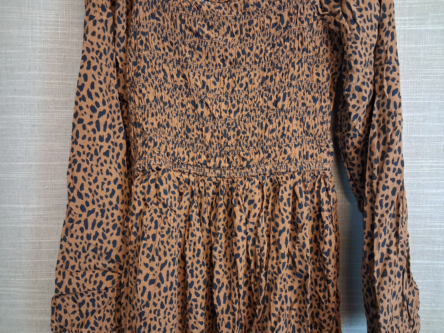 GAP Girls Animal Print Brown Gypsy Style Dress Age 12 Years Long Sleeve