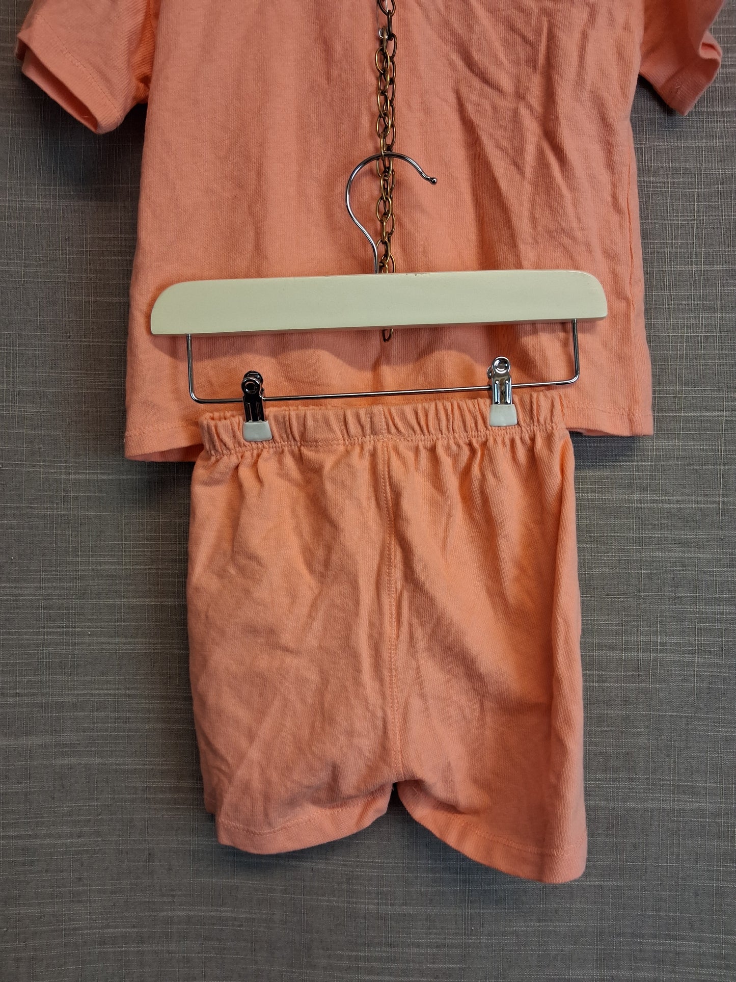 Zara Girls Orange 2 Piece Outfit Shorts And T-Shirt Age 18-24 Months New