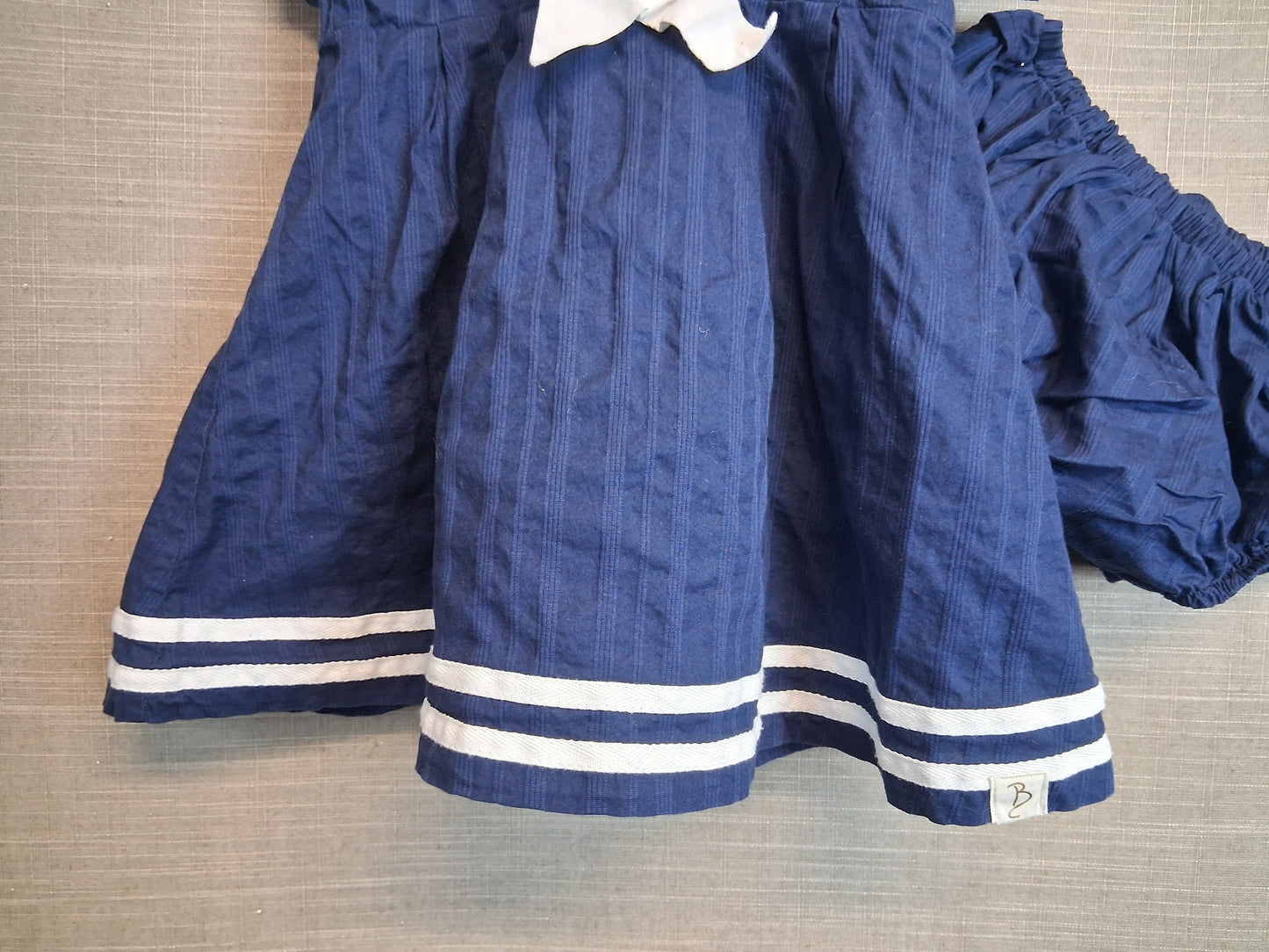 Billie Faiers George Girls Navy Sailor Style Dress With Matching Pants Age 9-12 Months