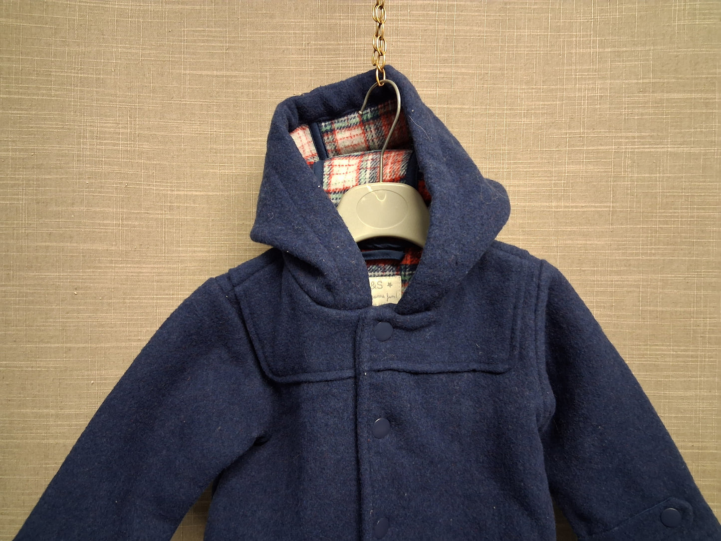 Marks and Spencer Boys Navy Blue Duffle Style Coat Age 9-12 Months New with Tags