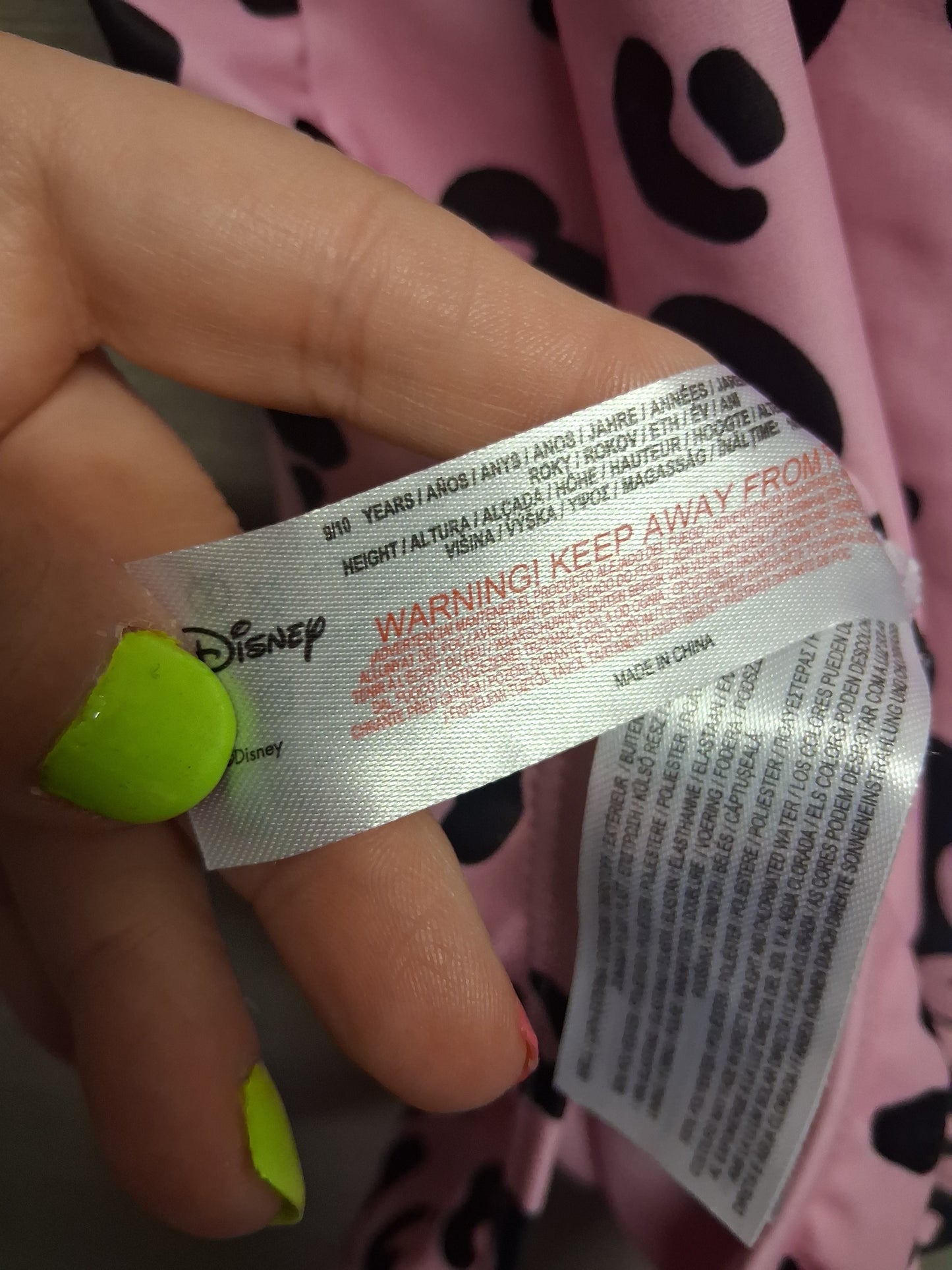 Primark Disney Pink Mickey Mouse Swimsuit One Piece Age 9-10 Years