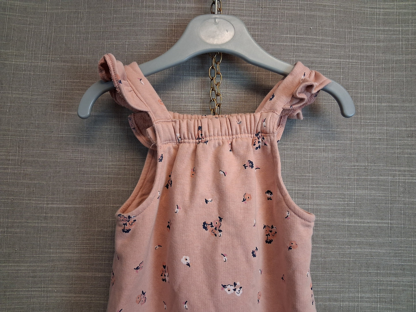 Marks and Spencer Girls Pink Floral Romper Dungarees Age 6-9 Months
