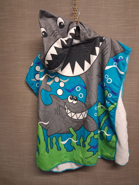 Kids Shark Theme Hooded Towel Beach Holiday Age 3-5 Years