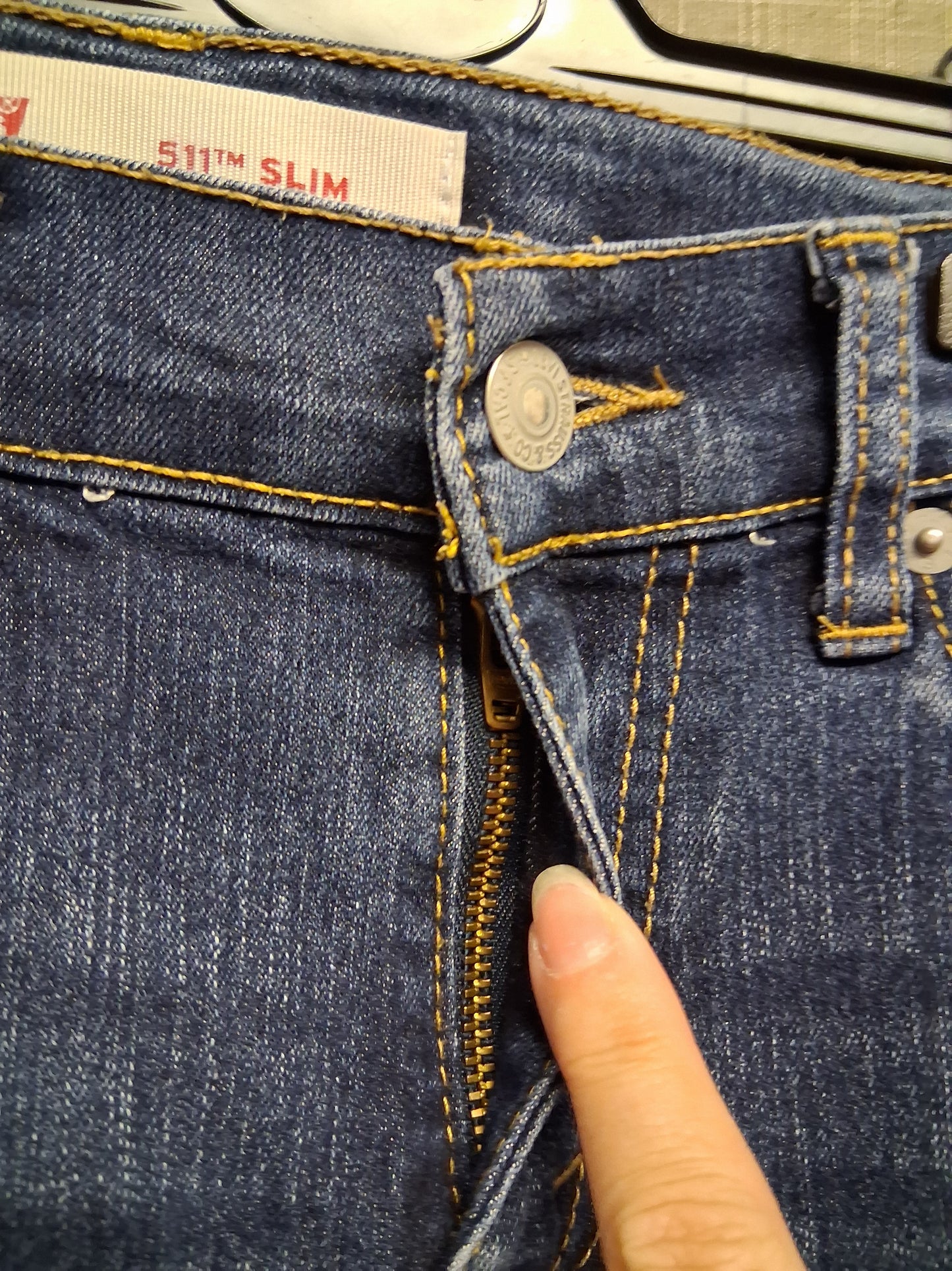 Levis 511 Slim Leg Boys Jeans Darkwash Adjustable Waist Age 12 Years