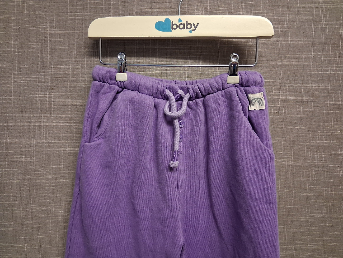 Next Girls Purple Joggers Elastic Waist Soft Elastic Drawstring Waist Age 3-4 Years